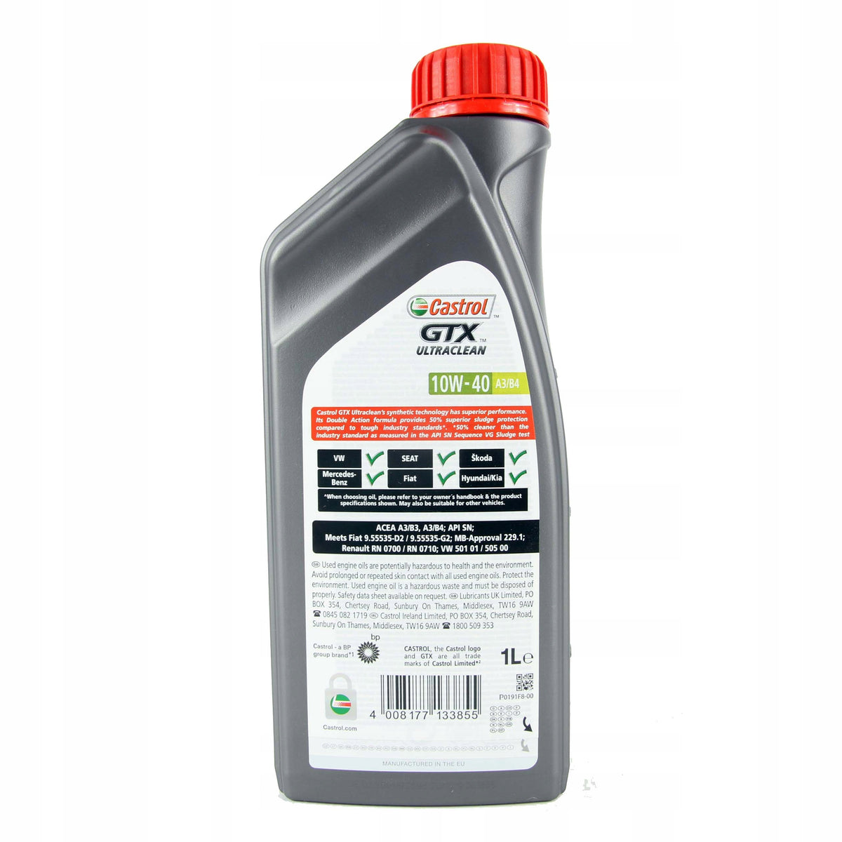 CASTROL GTX ULTRACLEAN 1L 10W/40 A3/B4 Packaging status original