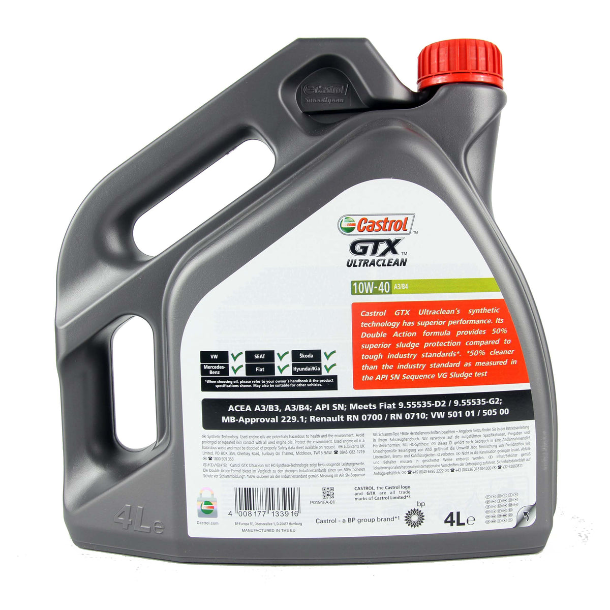 CASTROL GTX ULTRACLEAN 4L 10W/40 A3/B4 Packaging status original