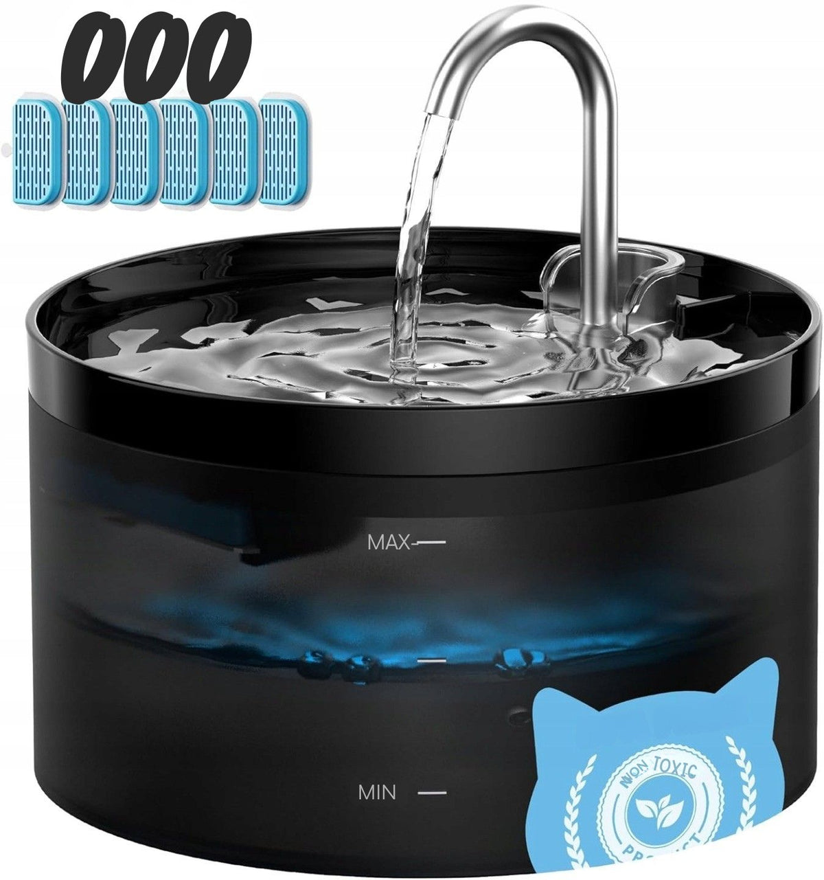 CAT AND DOG FOUNTAIN 2L AUTOMATIC LED DRINKER WITH FILTERS