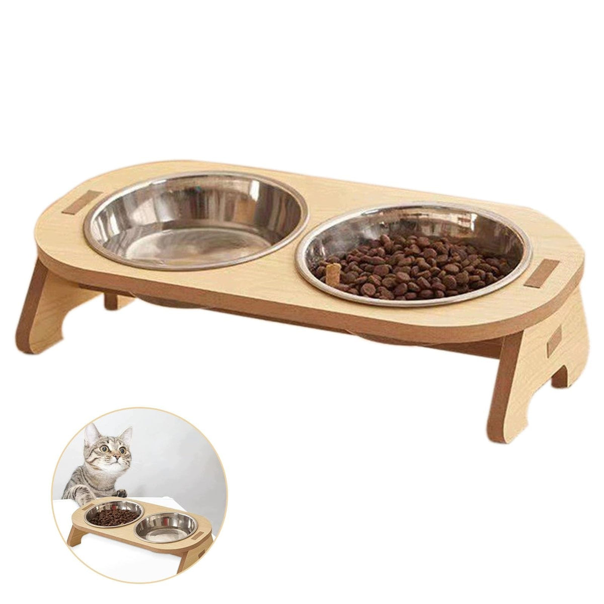 CAT AND SMALL DOG BOWL RAISED 15 STAINLESS STEEL