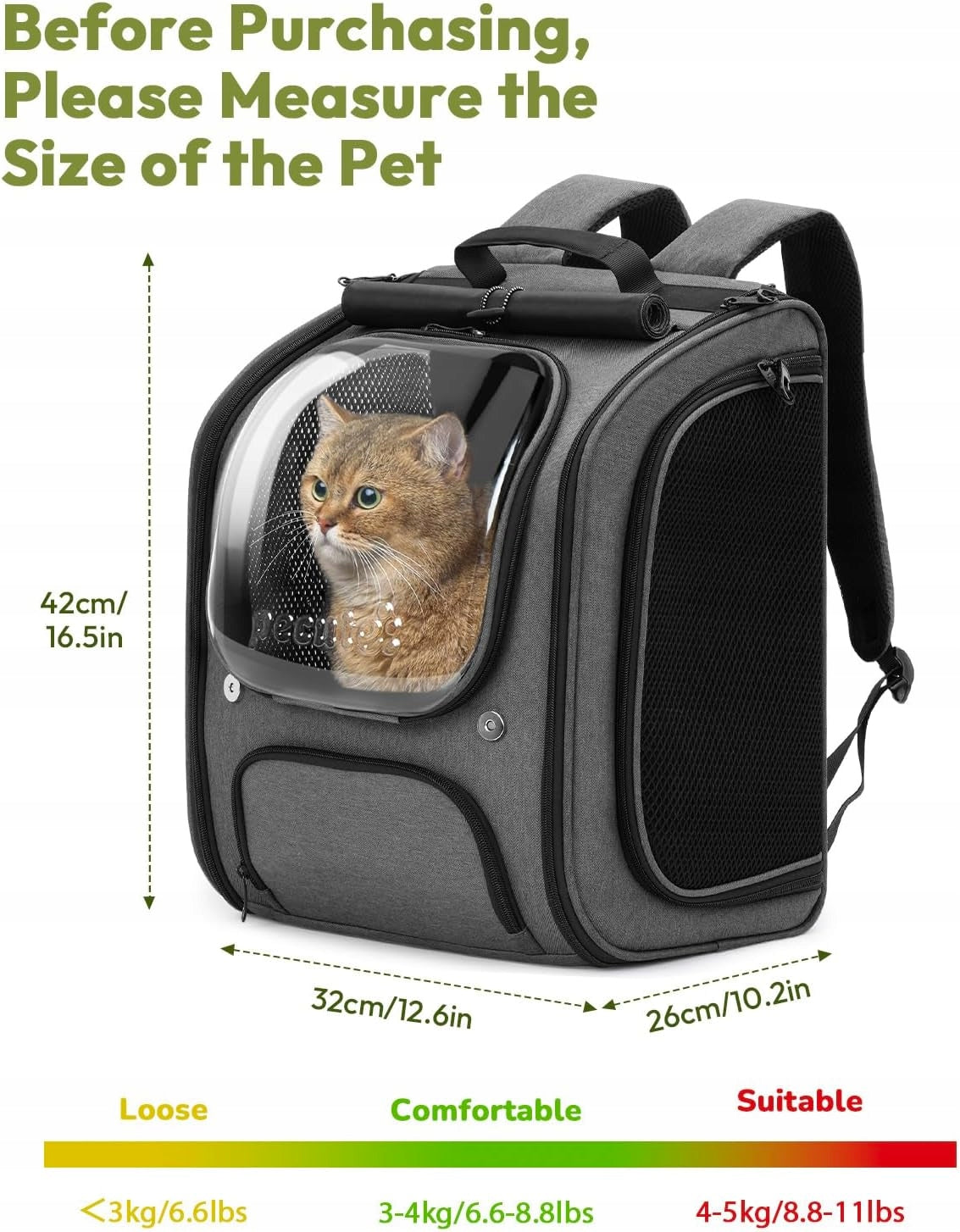 CAT BACKPACK BUBBLE BAG GREY Brand Pecute