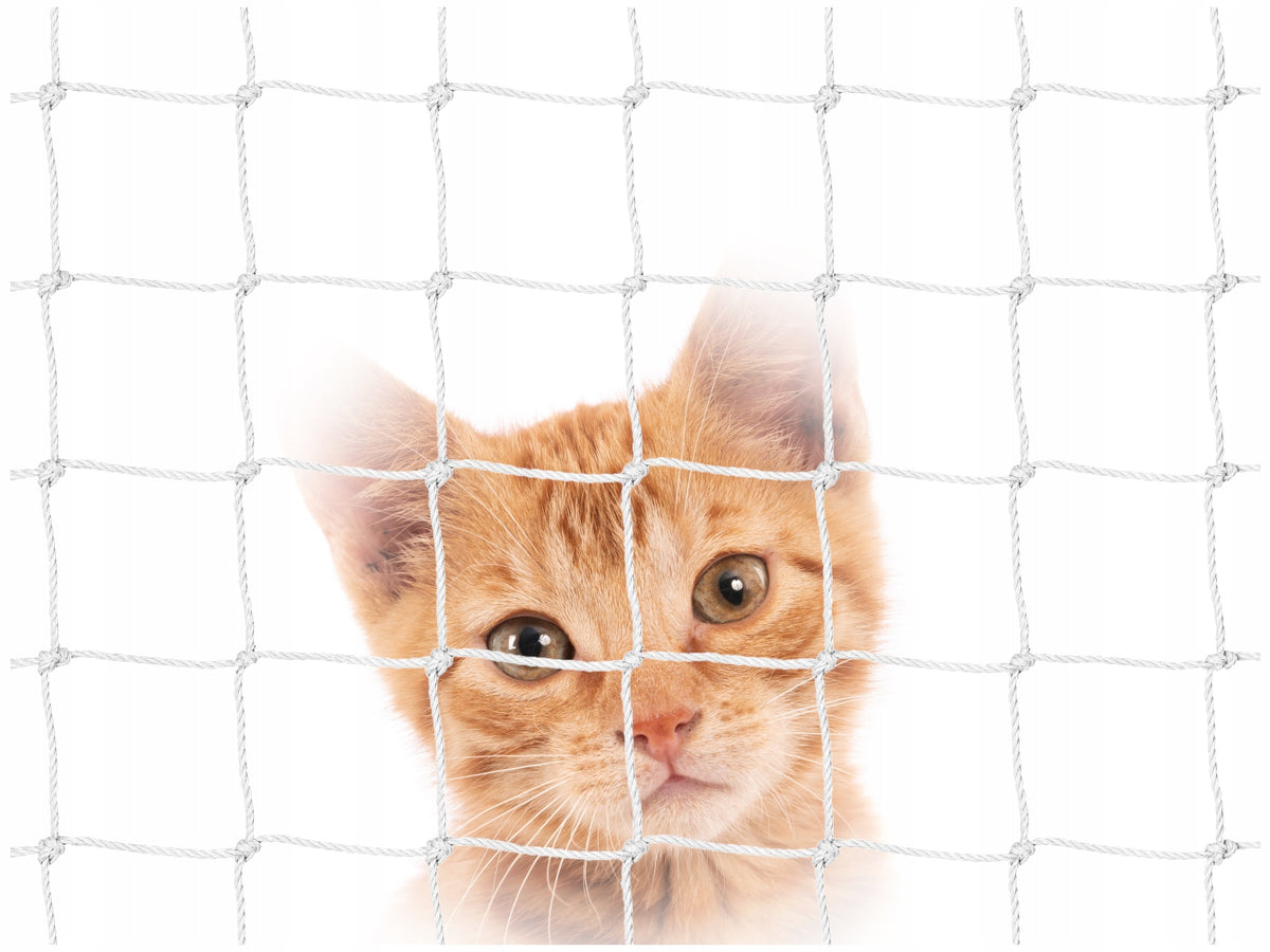 CAT BALCONY NET FOR BIRDS WHITE COLORLESS TRANSPARENT TO SIZE