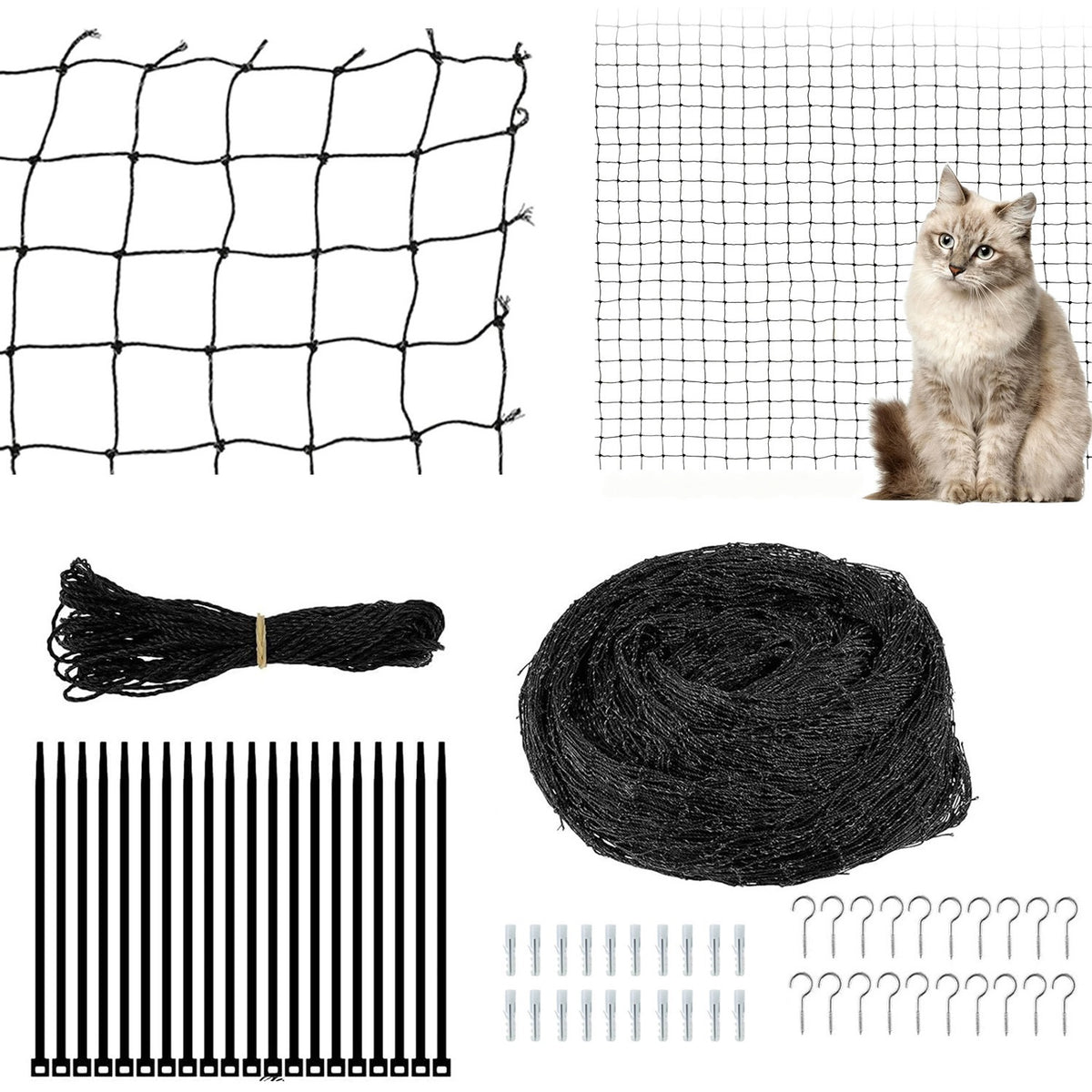 CAT BALCONY NET SET FOR STAIRS RAILING NYLON TERRACE 8X3M