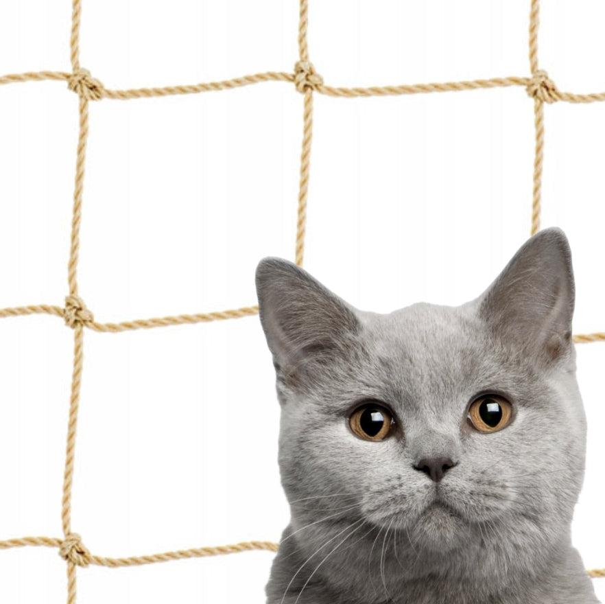 CAT BALCONY NET beige 6X2 m balcony protection for PIGEONS
