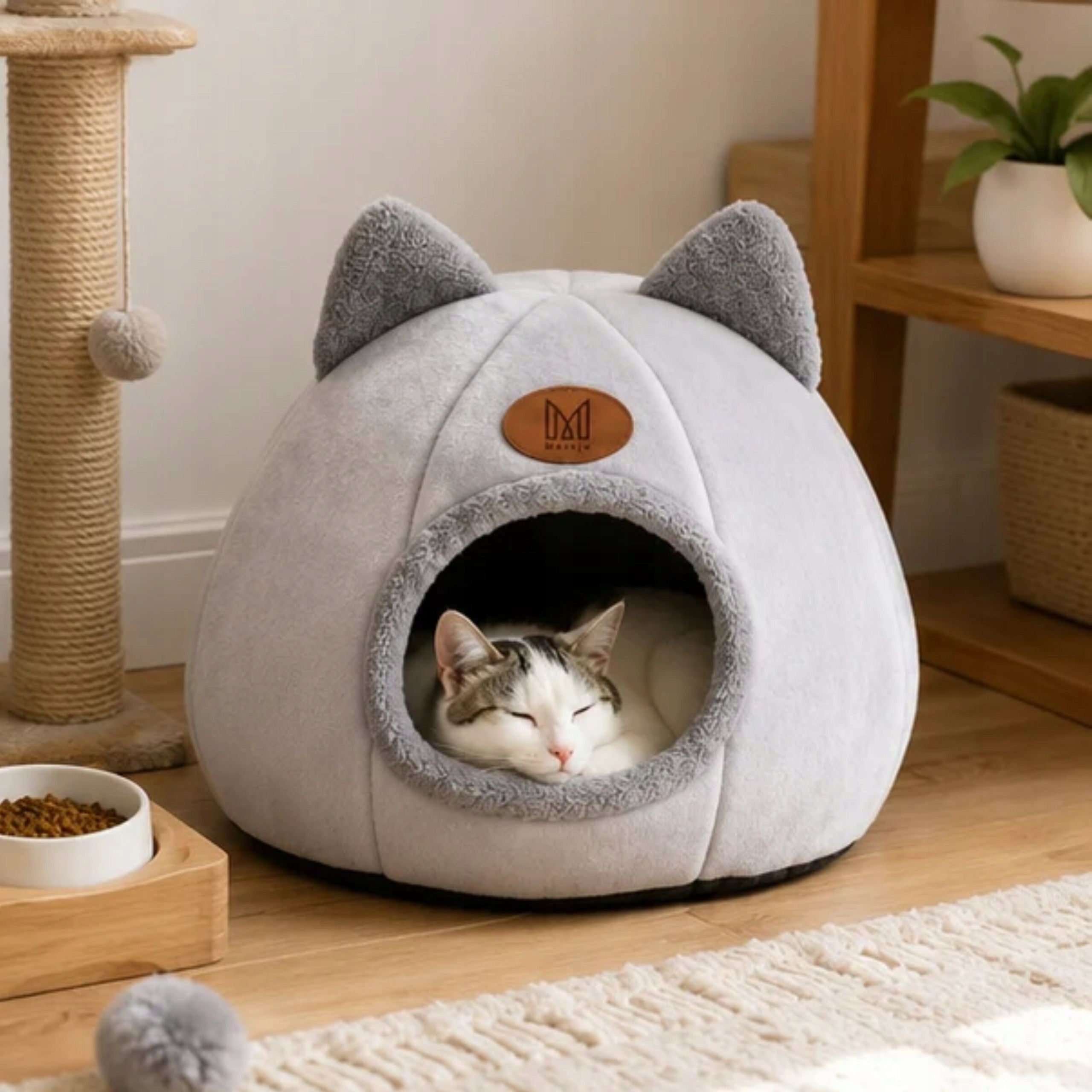 CAT BED COTTAGE BOOTH PLUSH SOFT BEDDING Kind cat house