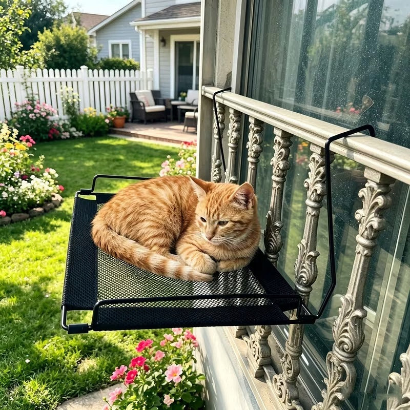 CAT BED FOR BALCONY WITHOUT DRILLING MESH HAMMOCK FOR BARRIER Length 45 cm