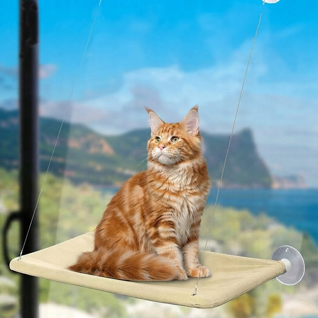 CAT BED FOR WINDOW SHELF WINDOW HAMMOCK WITH SUCTION CUPS 55X32 CM Length 35 cm