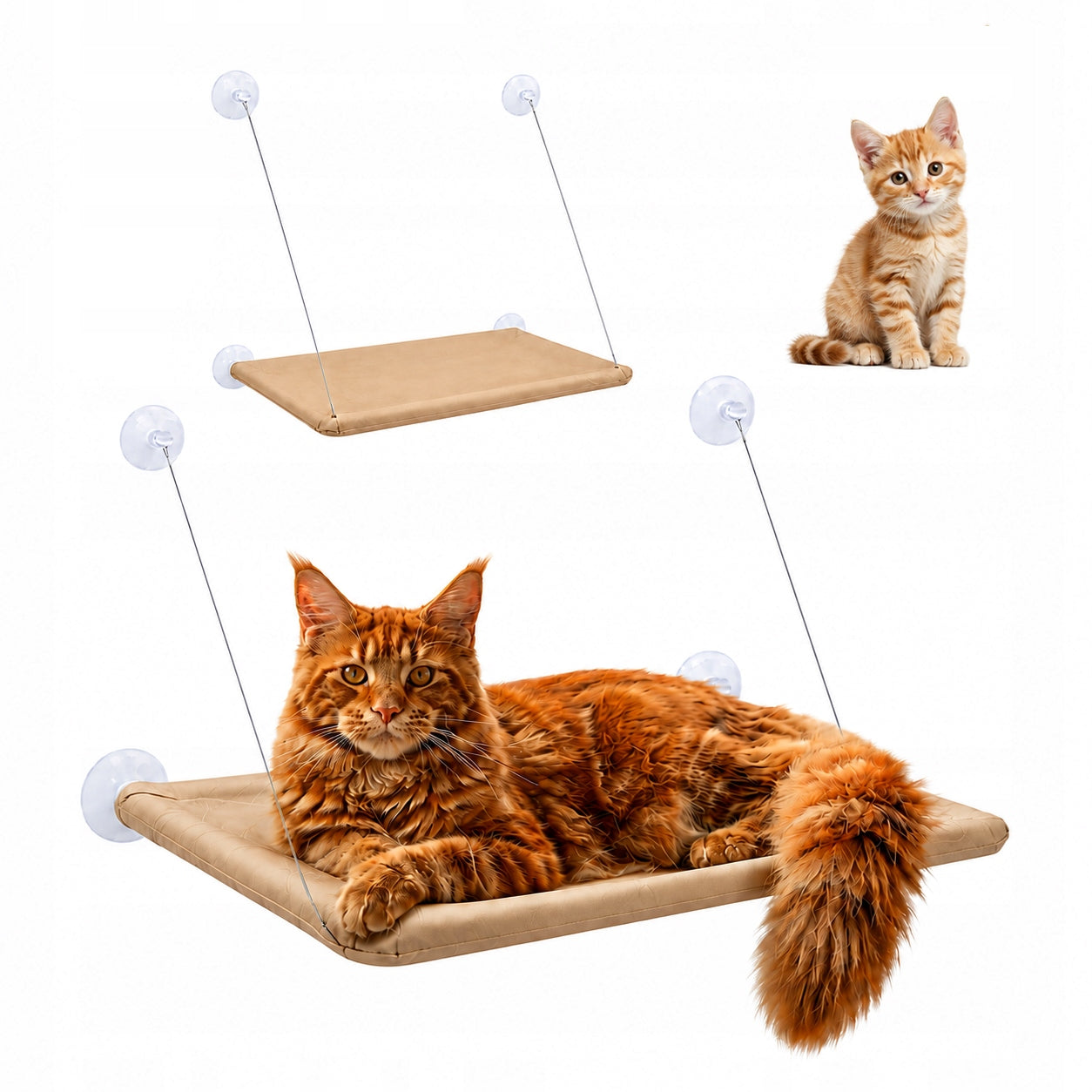 CAT BED FOR WINDOW SHELF WINDOW HAMMOCK WITH SUCTION CUPS 55X32 CM