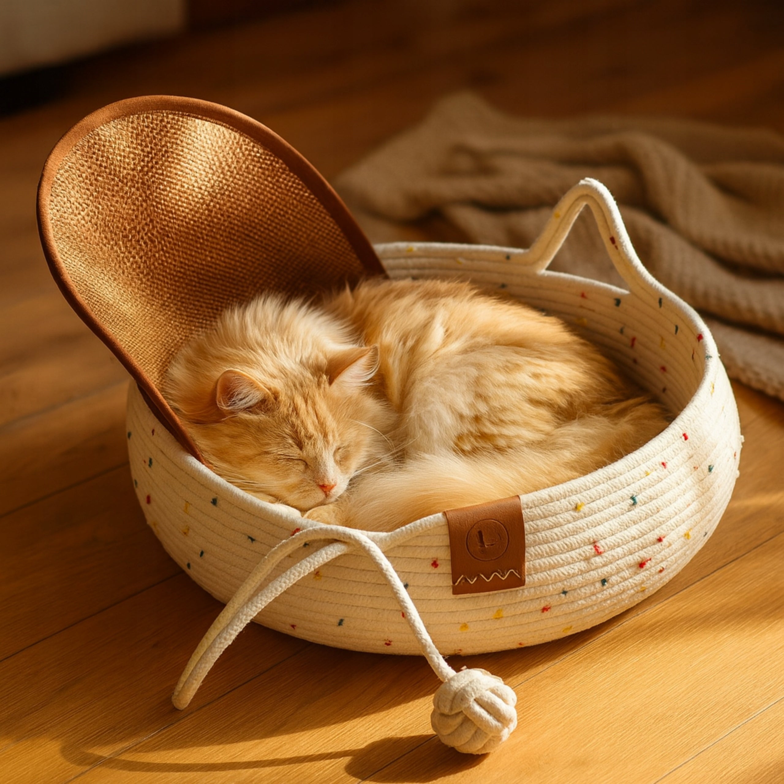 CAT BED LARGE 46X46 CM + SOFT BED / PILLOW SIEMIEC Length 46 cm