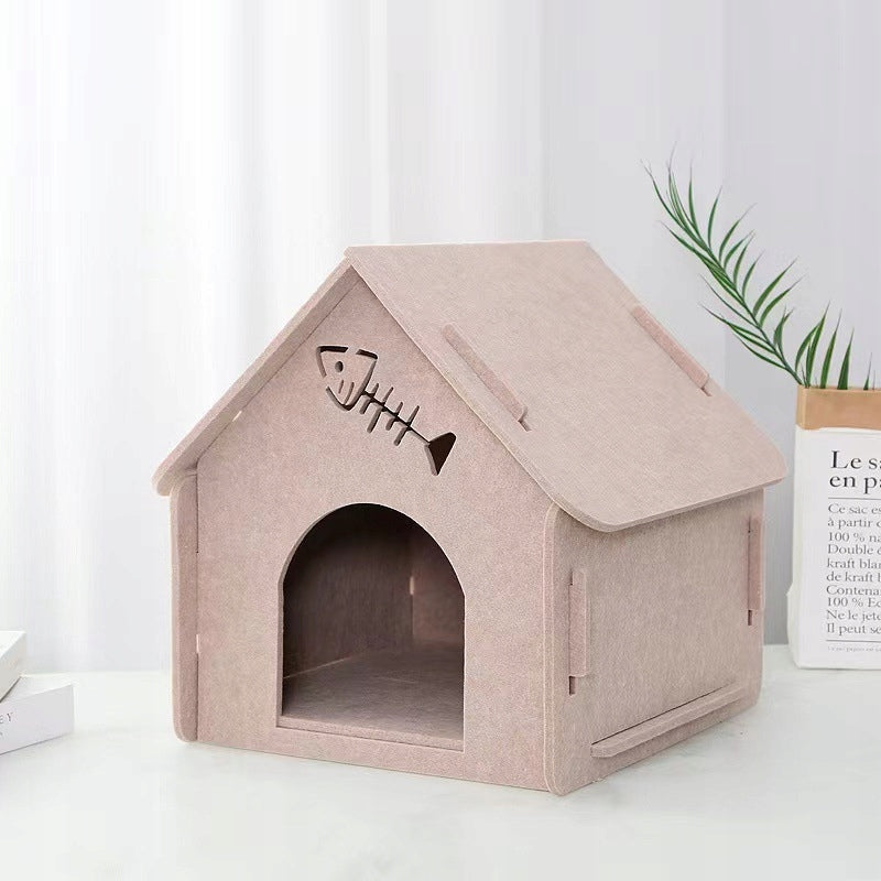CAT BED SMALL DOG HOUSE BOOTH FELT TENT TIPI Product width 40 cm