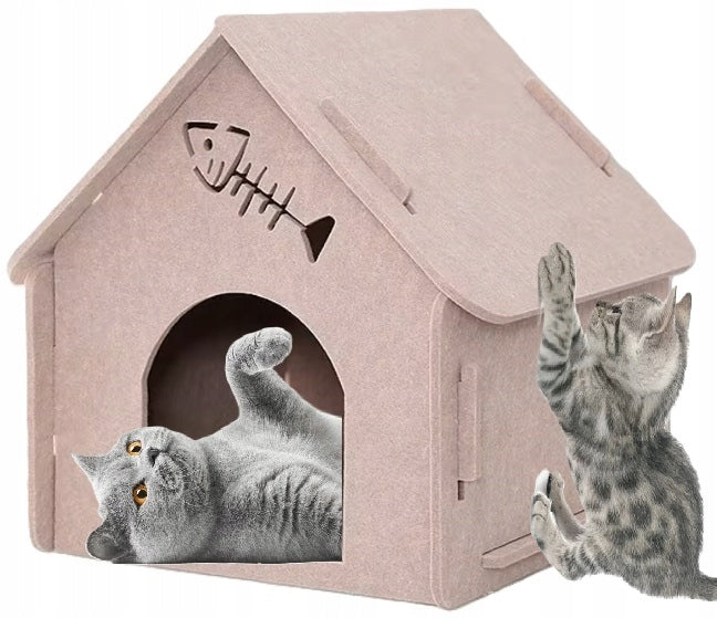 CAT BED SMALL DOG HOUSE BOOTH FELT TENT TIPI