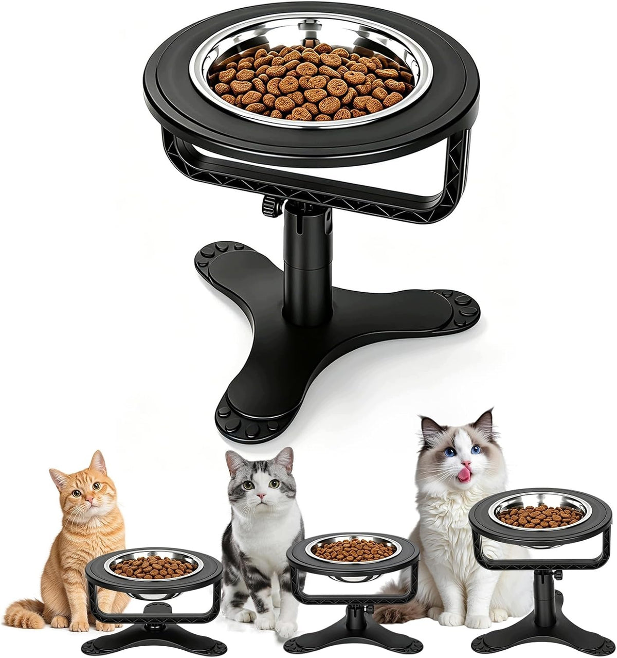CAT BOWL RAISED ADJUSTABLE 3 HEIGHTS INCLINED 15°