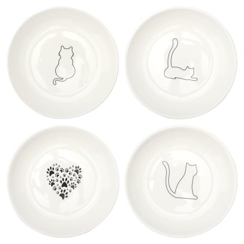 CAT BOWLS CERAMIC FLAT 15 X 15 X 2 5 CM 4 PCS Packaging status original