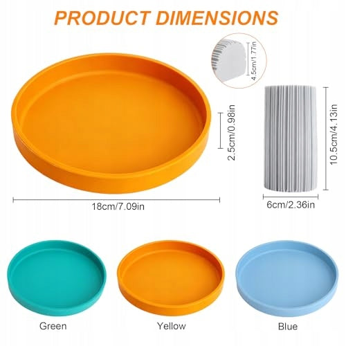 CAT BOWLS SILICONE FLAT SET OF 3 PIECES 18 CM COLORFUL Silicone Brand no brand