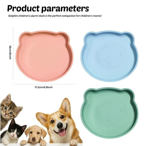 CAT BOWLS SILICONE FLAT WITH SUCTION CUP SET 3 PIECES silicone Kind bowl stands