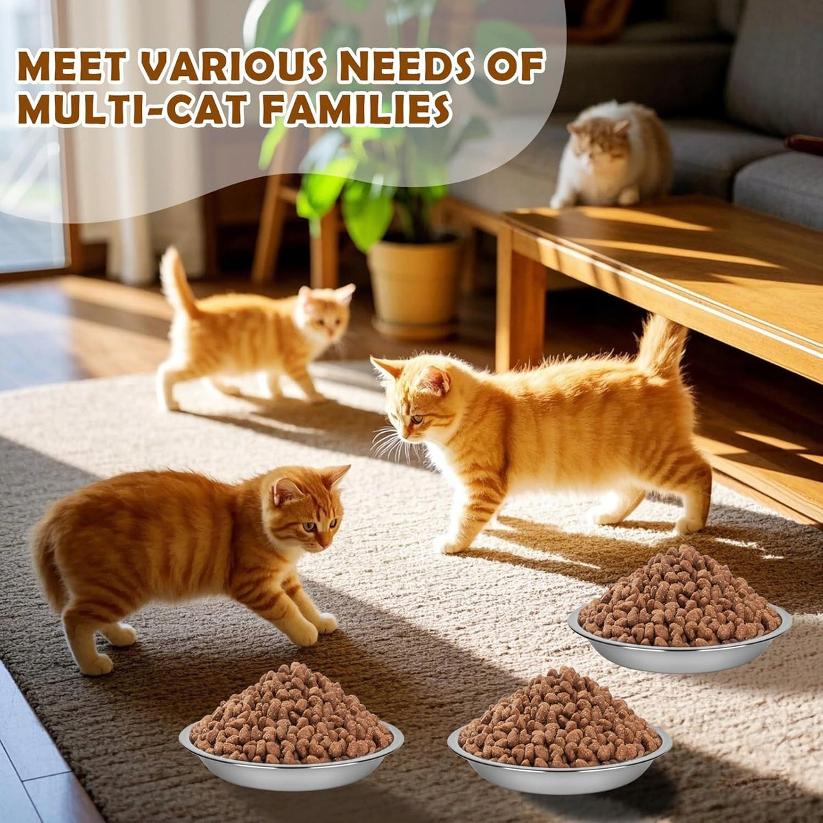 CAT BOWLS STAINLESS STEEL 14 CM NON-SLIP SET Kind automatic feeder