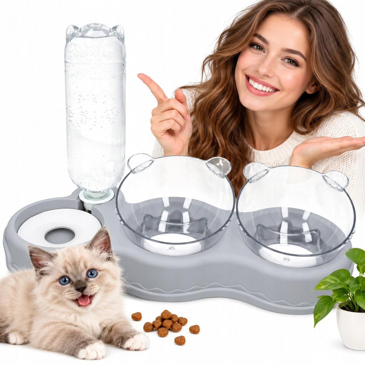 CAT BOWLS WITH AUTOMATIC DISPENSER XTECH