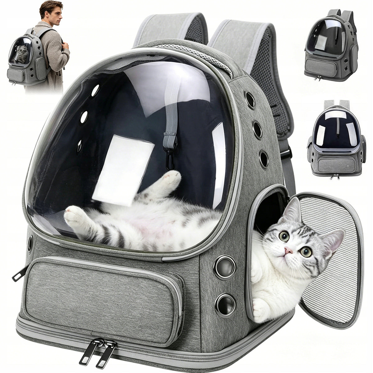 CAT CARRIER DOG BACKPACK CARRIER BAG TRANSPARENT OXFORD