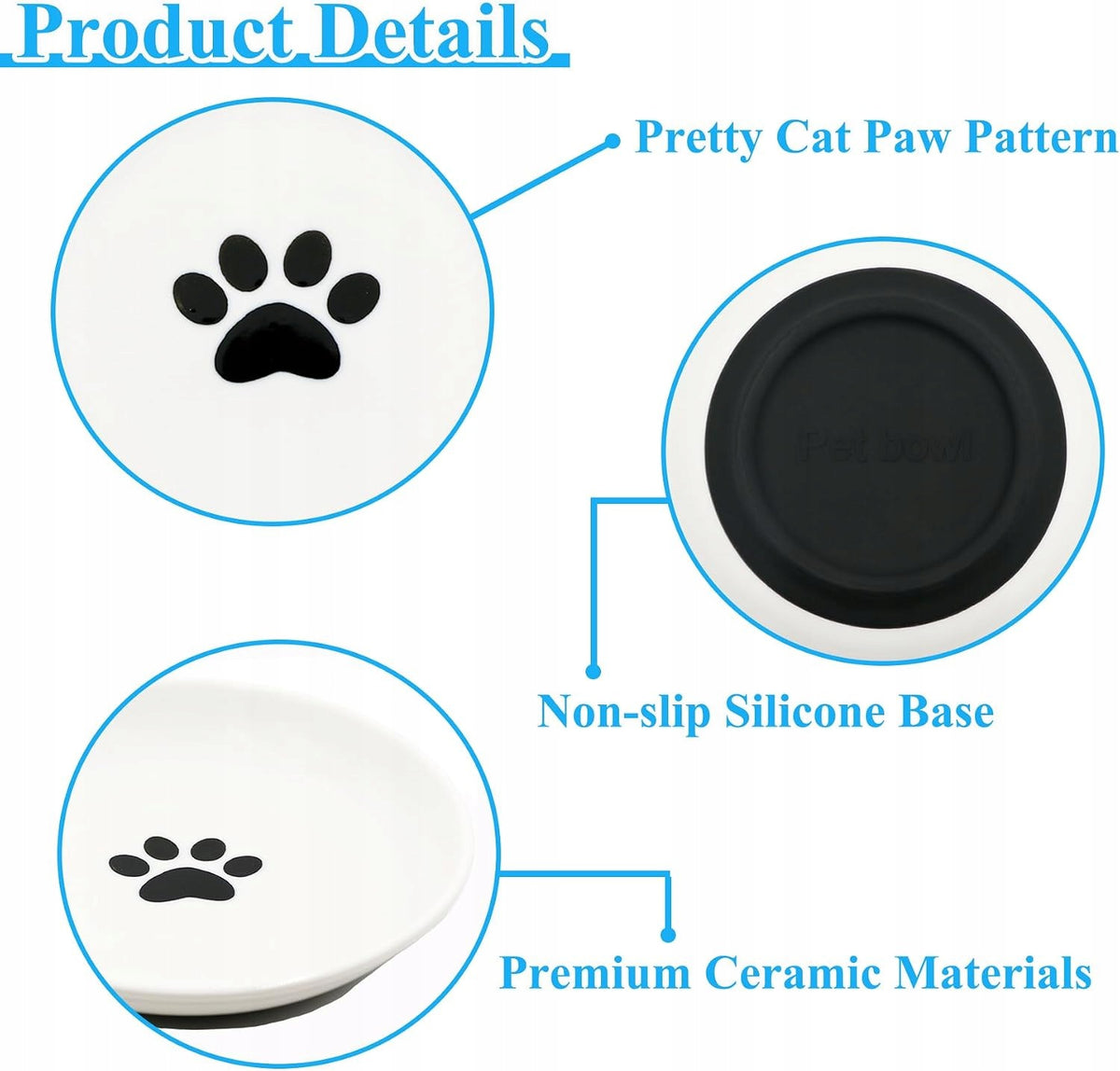 CAT CERAMIC BOWL WIDE NON-SLIP SILICONE BASE(R6) Packaging status original