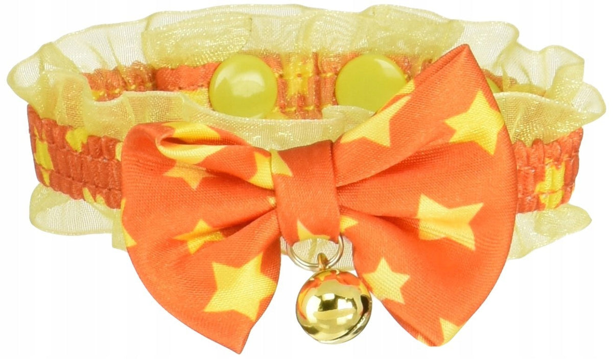 CAT CHOKER WITH COLLAR - STYLISH ORANGE COLLAR