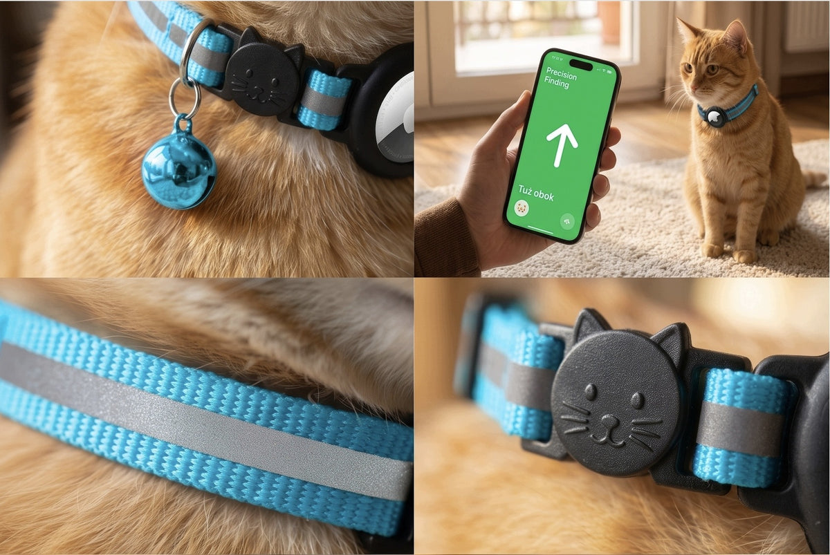 CAT COLLAR AIRTAG CASE REFLECTIVE LOCATOR SAFE BELL Packaging status original