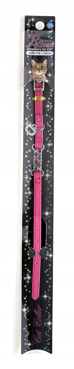 CAT COLLAR - "DIAMOND", PINK WITH ANTI-STRESS ELASTIC BAND