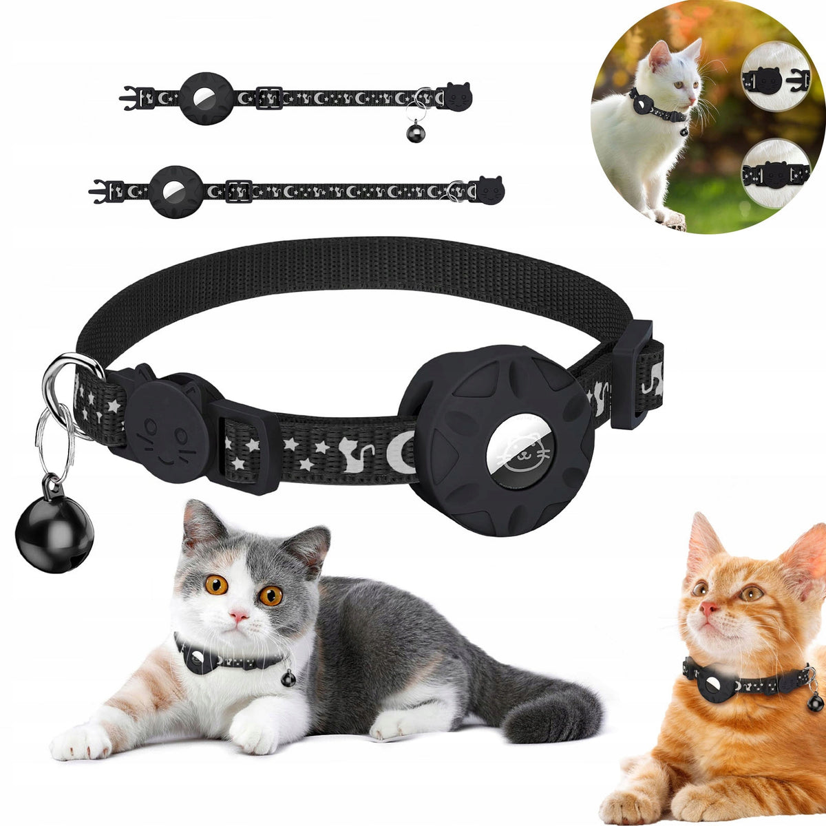 CAT COLLAR FOR AIRTAG WITH GPS LOCATOR HOLDER CAT BELL