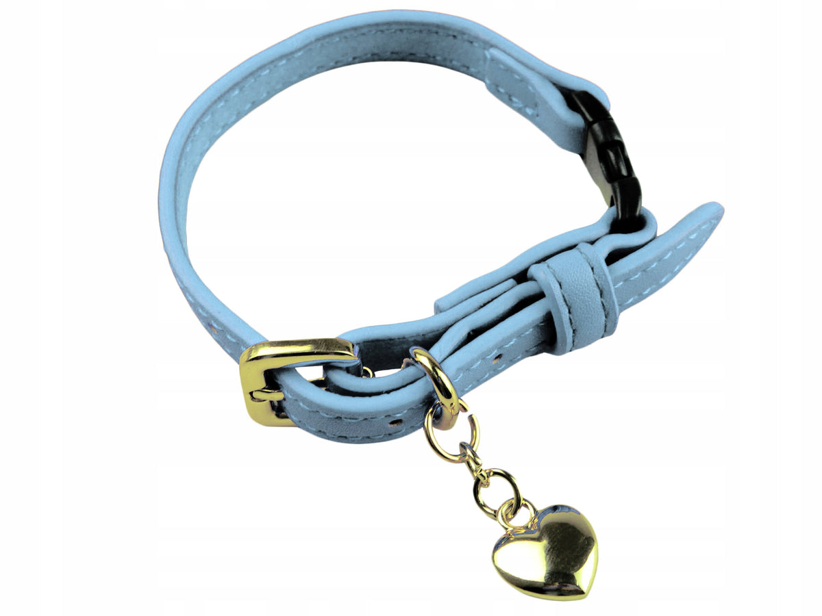CAT COLLAR Leather Engraving Number Safety Click Color multicolor