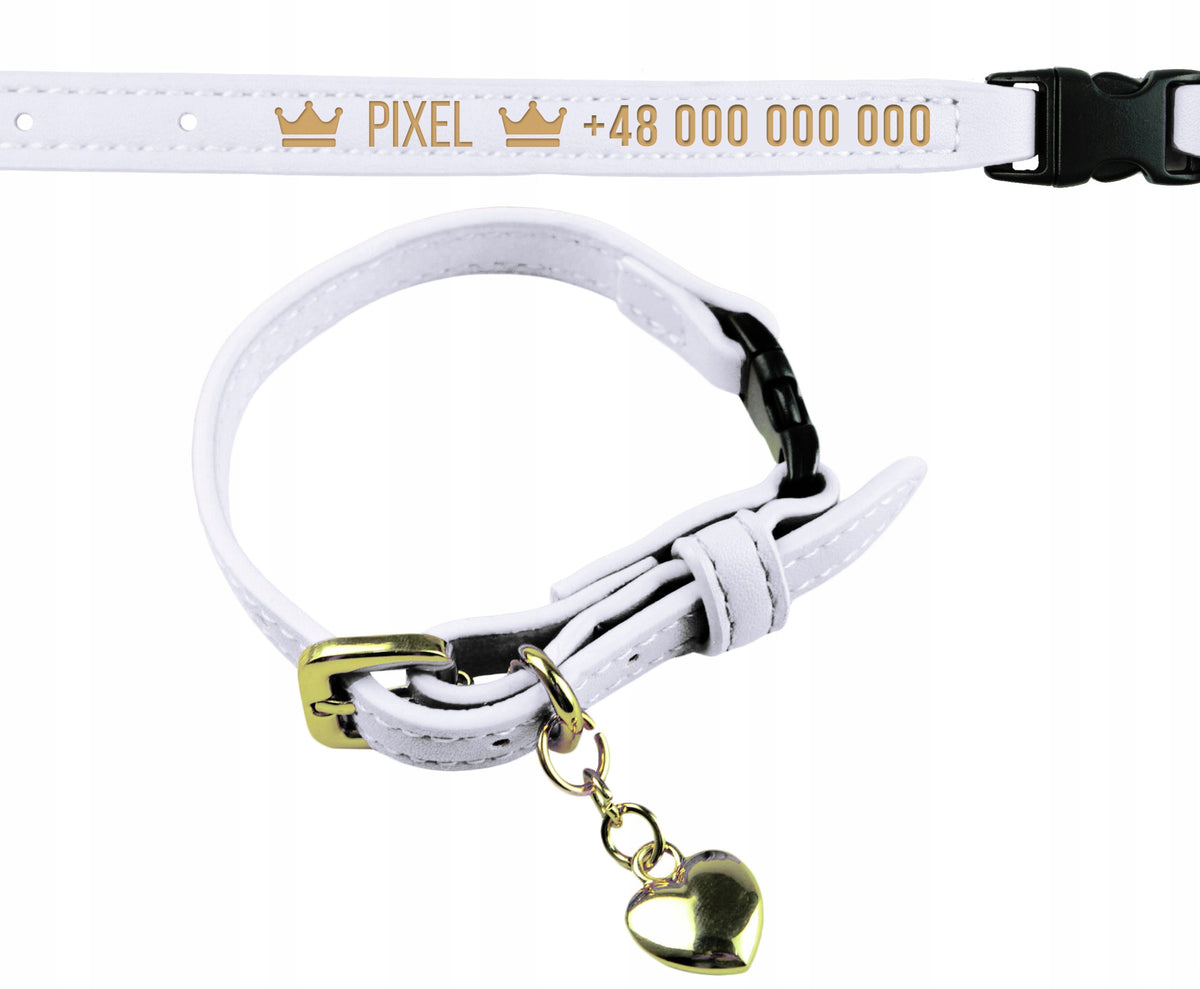 CAT COLLAR Leather Engraving Number Safety Click