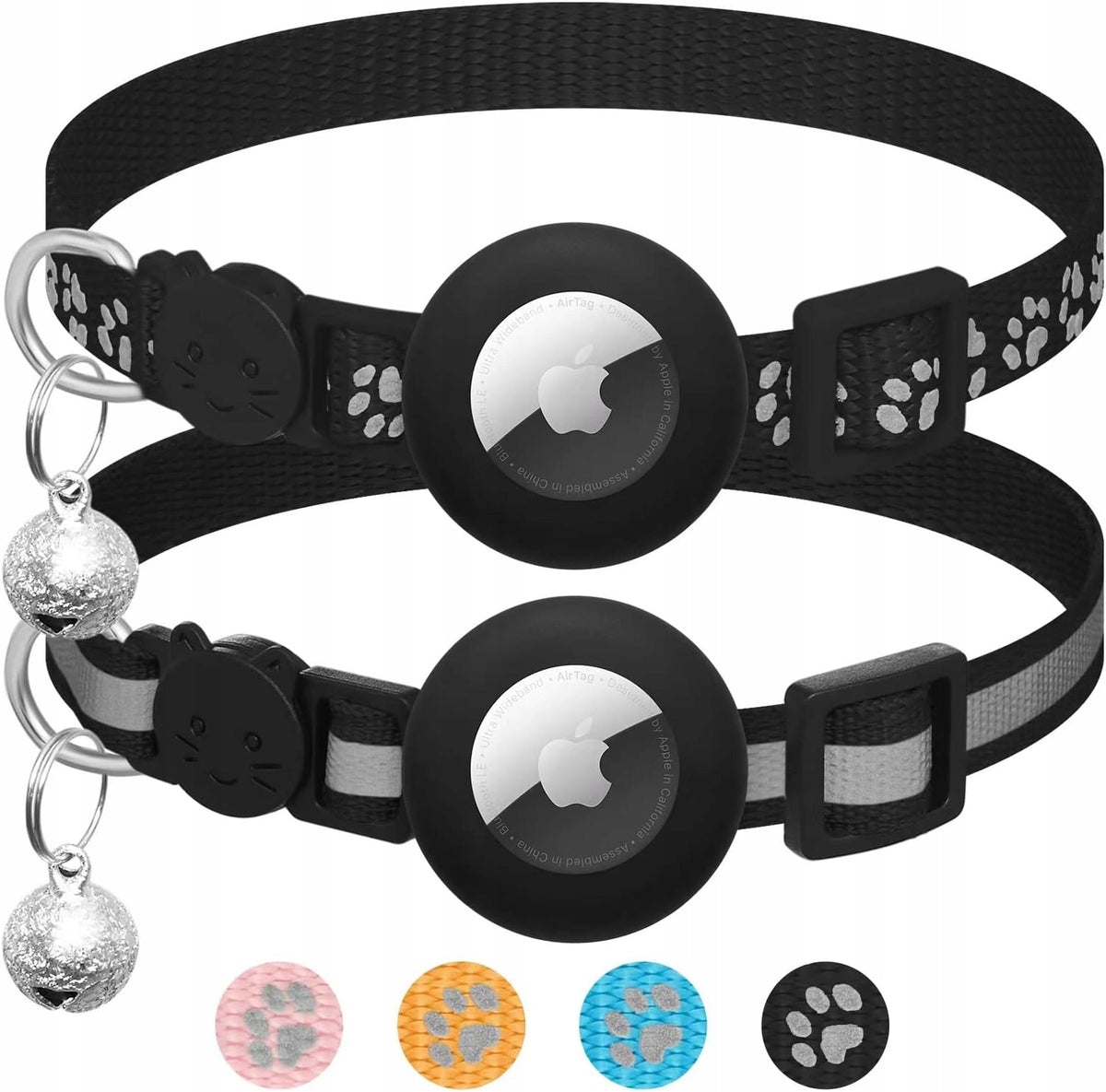 CAT COLLAR WITH AIRTAG HOLDER 2 PIECES ADJUSTABLE GPS