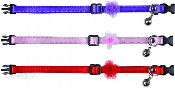 CAT COLLAR WITH BELL WITH FLOWER TRIXIE PINK