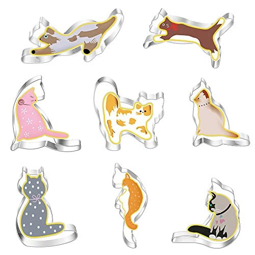 CAT CUTTING MOLDS STAINLESS STEEL FOR KIDS SET OF 8 Brand no brand