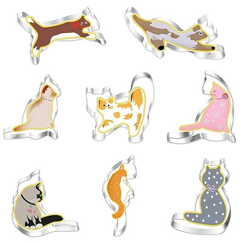 CAT CUTTING MOLDS STAINLESS STEEL FOR KIDS SET OF 8