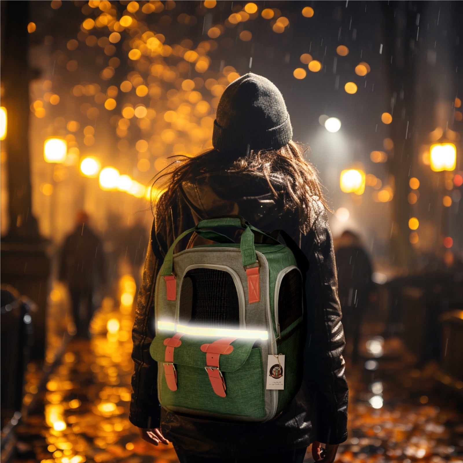CAT DOG BACKPACK LIGHT NARROW WITH REFLECTIVE POCKETS AND VENTILATION Product width 30 cm