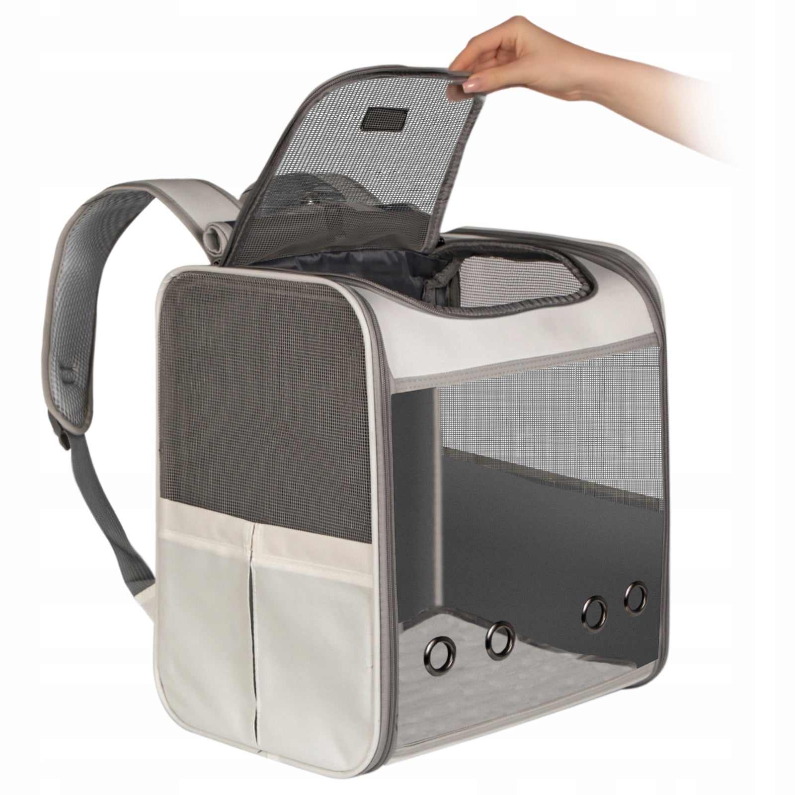 CAT DOG BACKPACK STRONG WITH WINDOW LEASH VENTILATION AND ROLLER BLIND