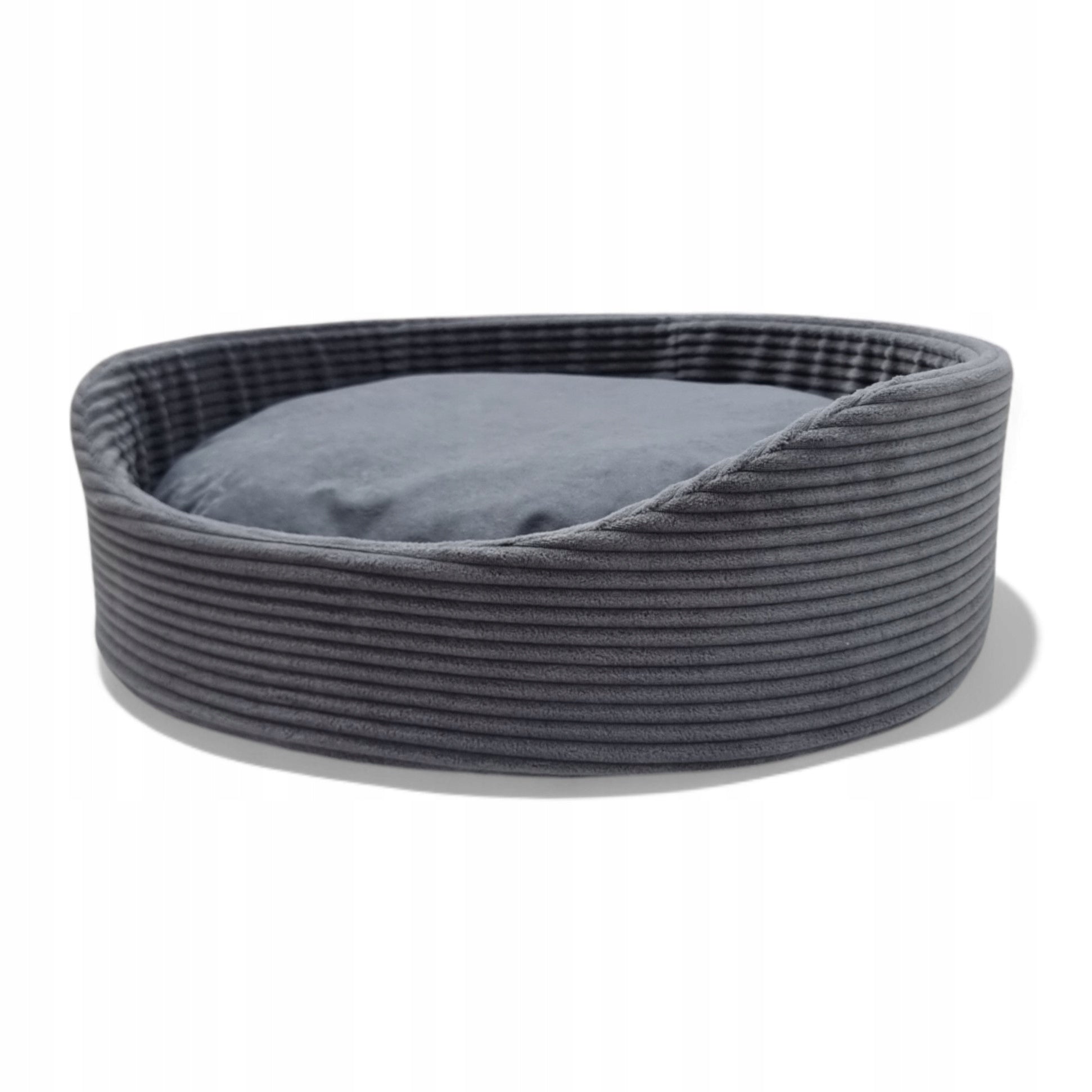 CAT DOG BED COUCH PLAYPEN CORDUROY 60x55 GRAPHITE- L Color gray