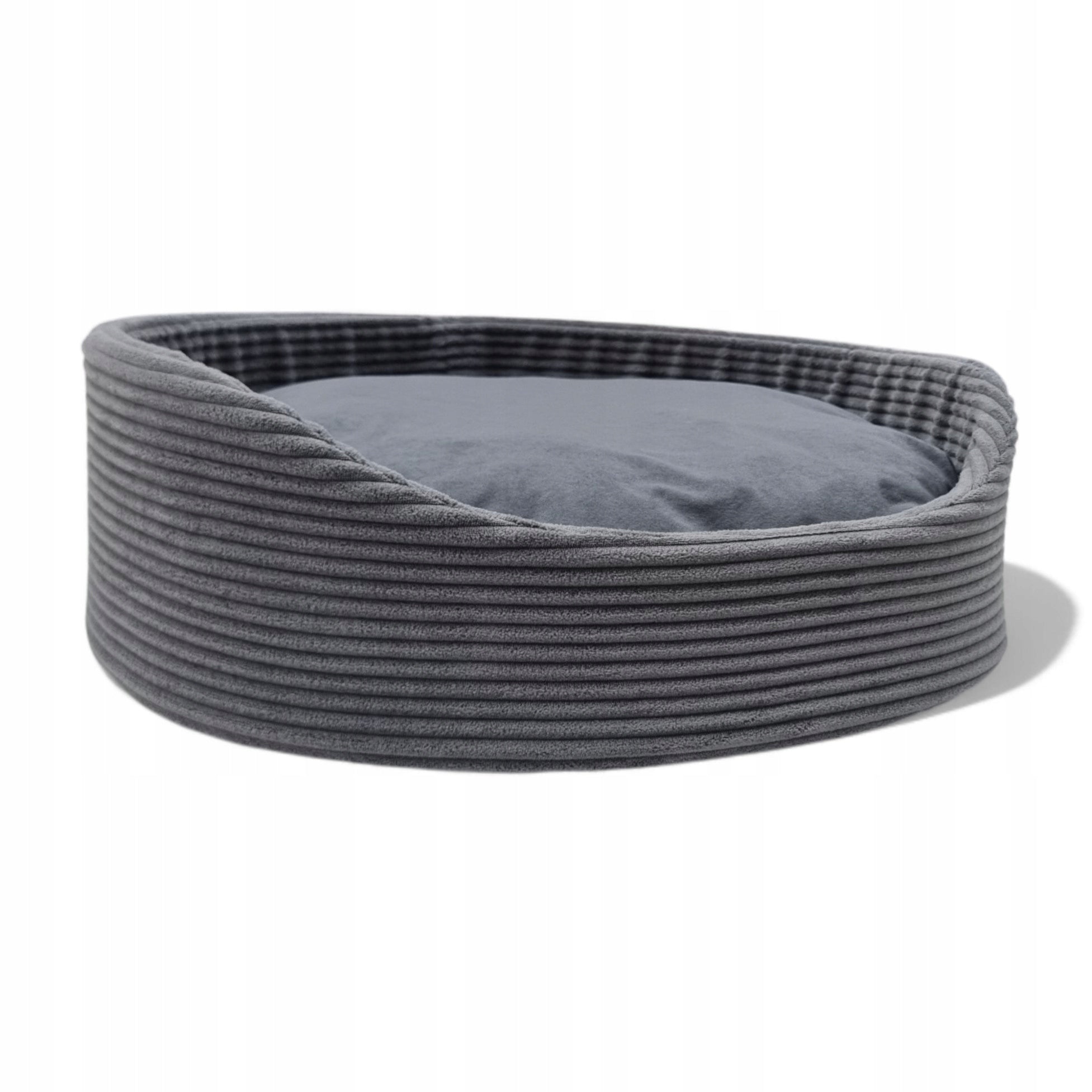 CAT DOG BED COUCH PLAYPEN CORDUROY 60x55 GRAPHITE- L Model KUB-SZ-GRAFIT-L