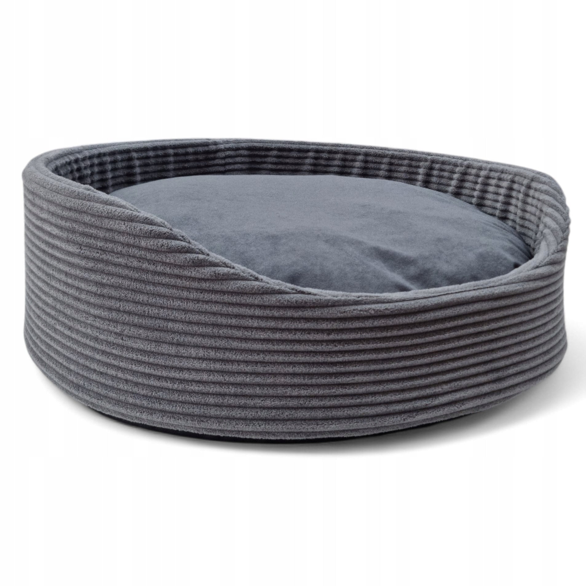 CAT DOG BED COUCH PLAYPEN CORDUROY 60x55 GRAPHITE- L