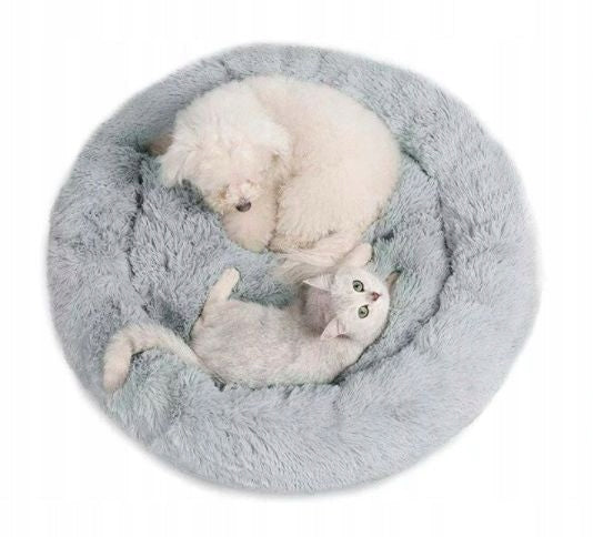 CAT DOG BED HAIRY FLUFFY PILLOW PLUSH PILLOW 80cm Color gray