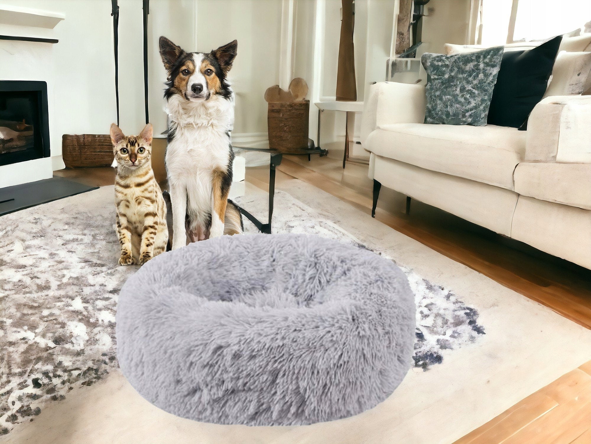 CAT DOG BED HAIRY FLUFFY PILLOW PLUSH PILLOW 80cm Material plush