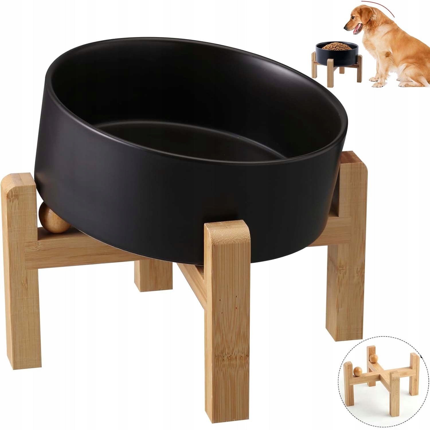 CAT DOG BOWL CERAMIC ON BOWL STAND CERAMIC TILT ANGLE15°