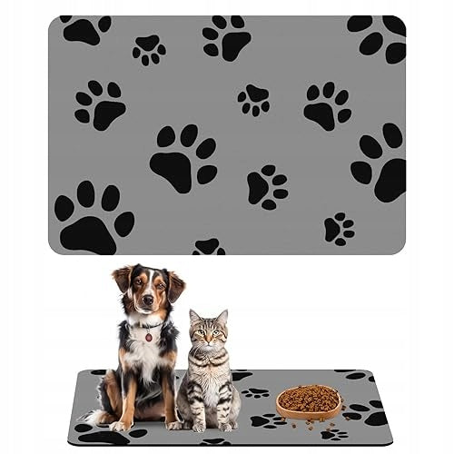 CAT DOG BOWL PAD ABSORBENT FOOD MAT 60X40 CM Silicone