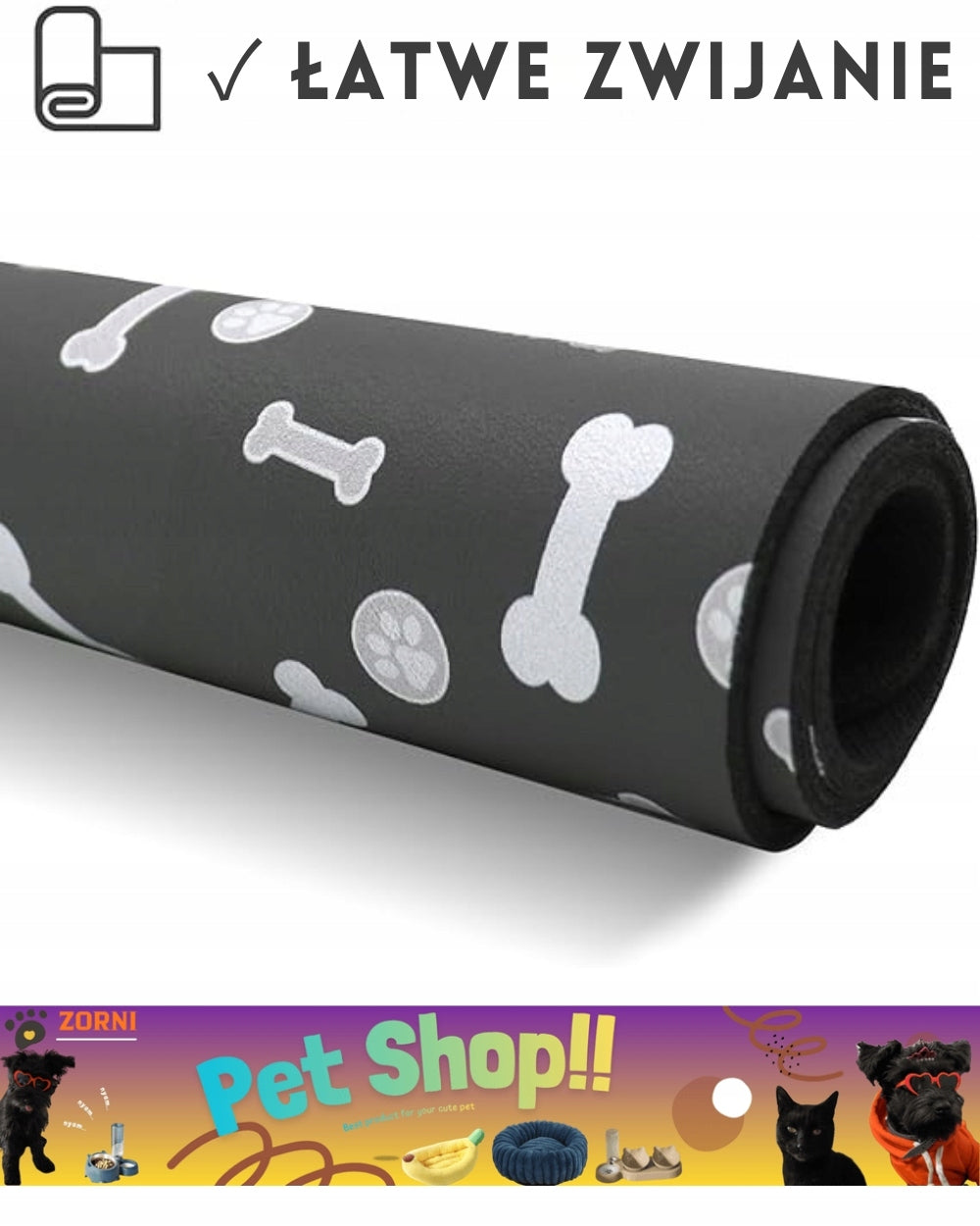 CAT DOG BOWL PAD NON-SLIP WATERPROOF MAT 60x40CM Manufacturer code T29