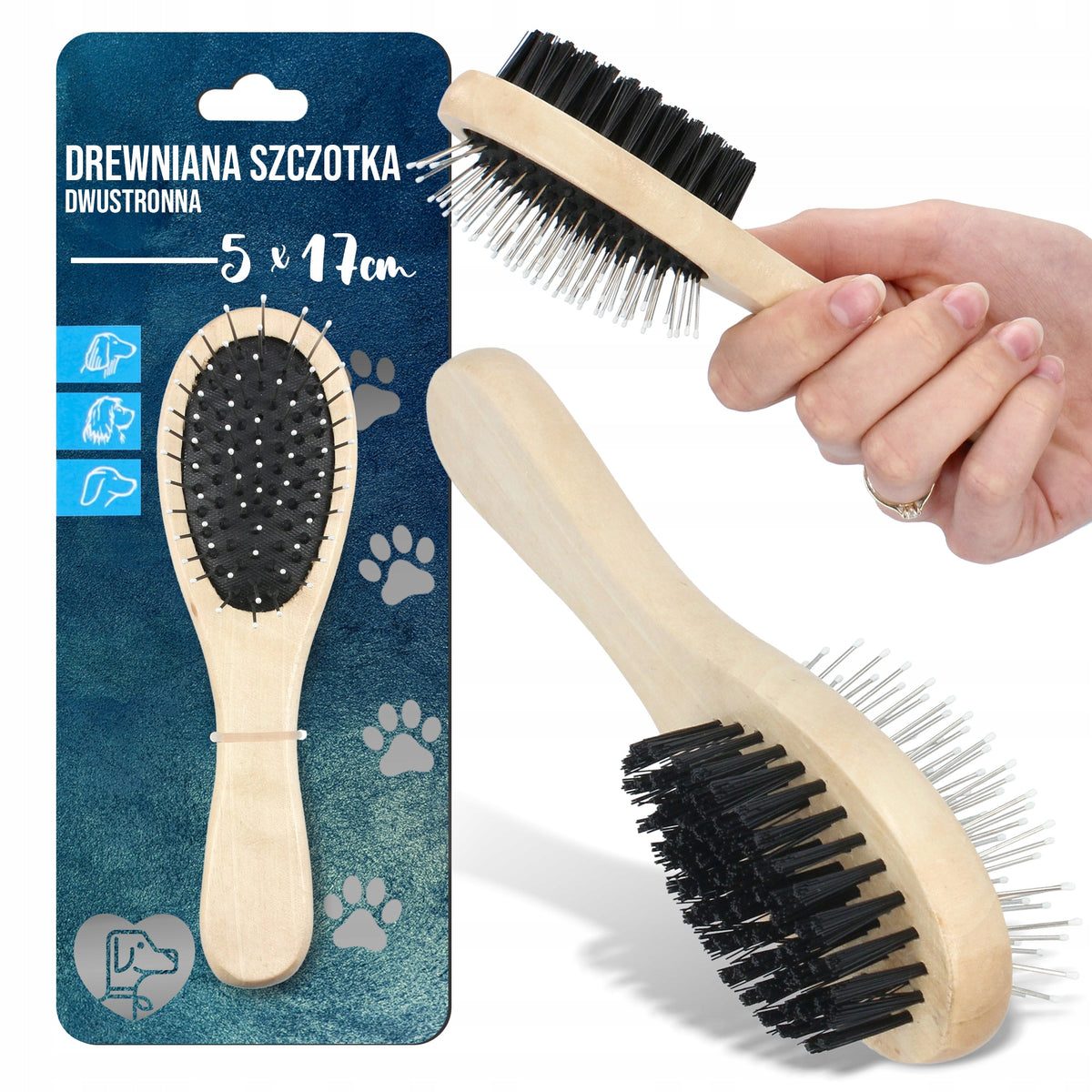 CAT DOG BRUSH Combing Hair Double Sided Shorthair Longhair T2