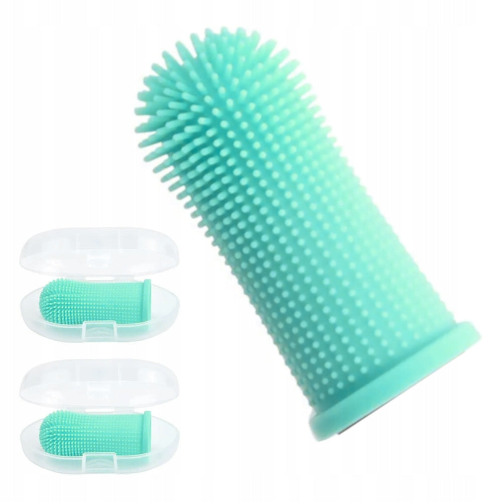 CAT DOG BRUSH FOR CLEANING TEETH SILICONE TOOTHBRUSH FINGER Packaging status original