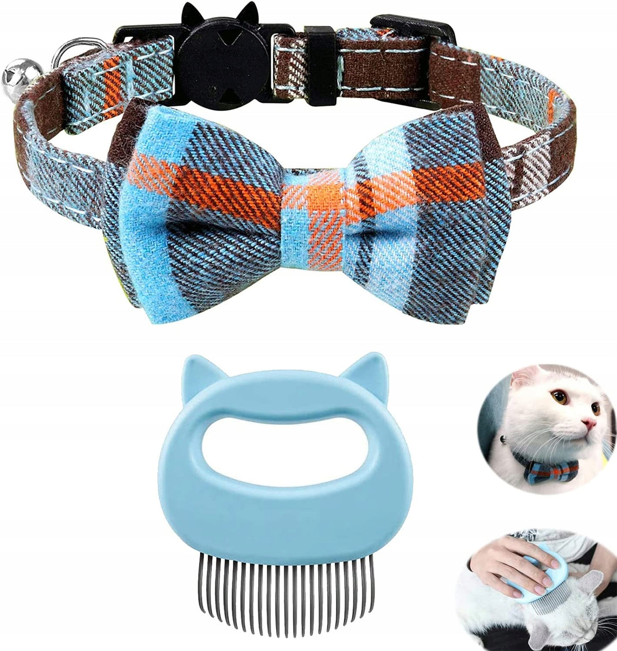 CAT DOG BRUSH FOR COMBING HAIR COMB + Bow Collar