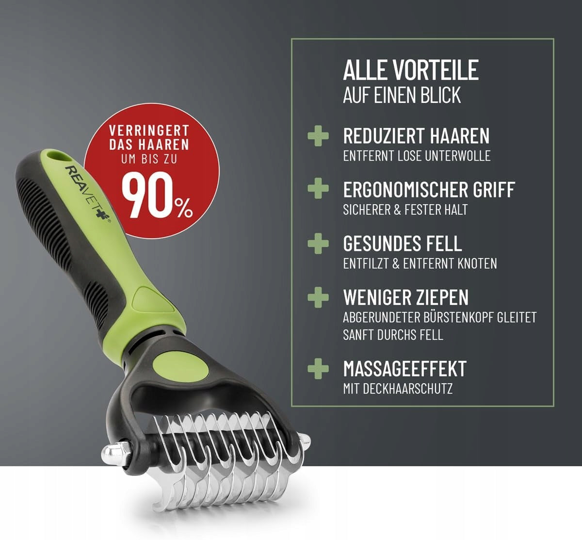 CAT DOG BRUSH FOR UNDERCOAT S-M GREEN Packaging status original