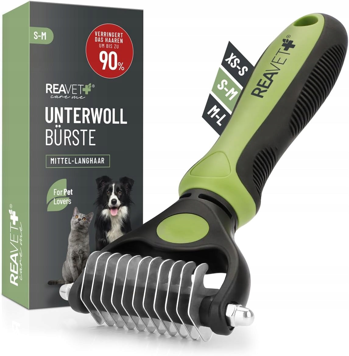 CAT DOG BRUSH FOR UNDERCOAT S-M GREEN