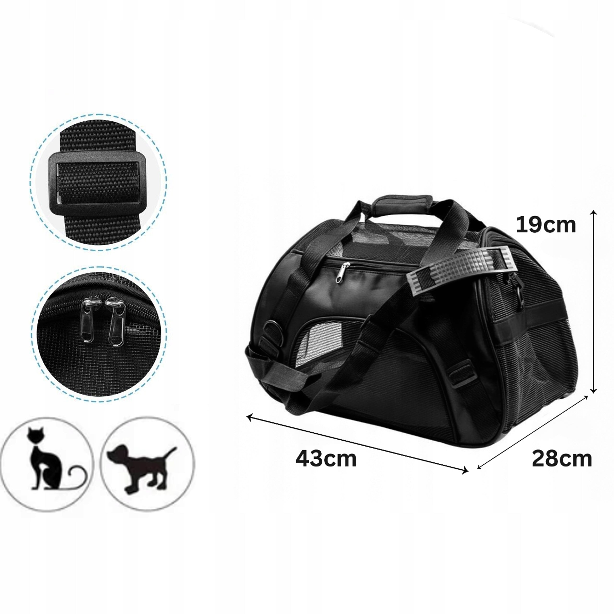 CAT DOG CARRIER ANIMAL FRAME BAG 2 COLORS 43*28*19 CM Product height 28 cm