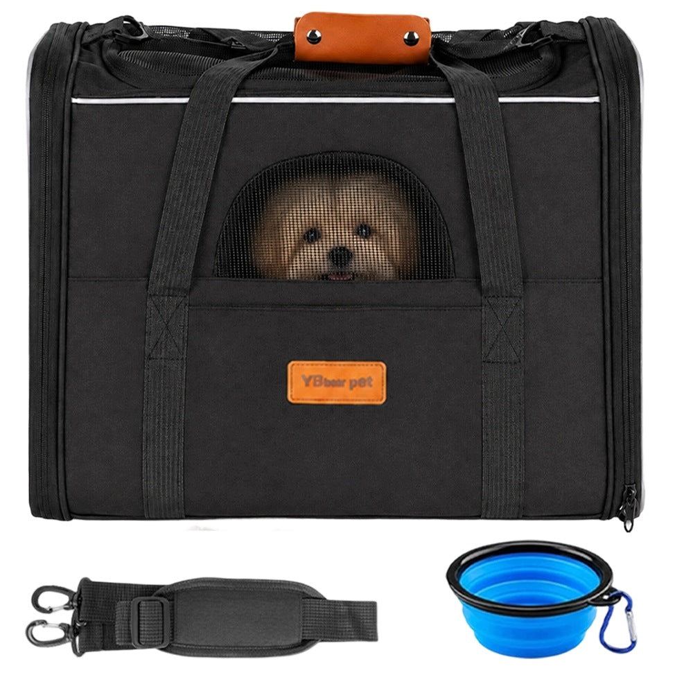 CAT DOG CARRIER ANIMAL FRAME BAG UP TO 7KG FOLDABLE BLACK